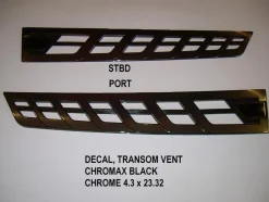 Nautique DECAL TRANSOM VENT CHROMAX BLACK CHROME 4.3 x 23.32 - 140013